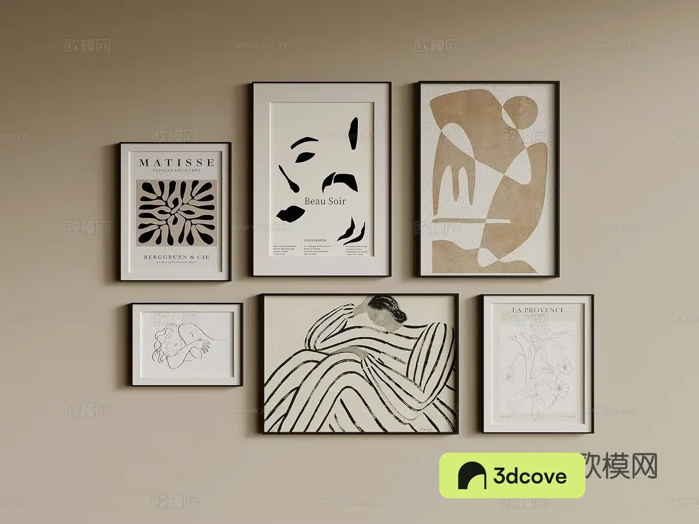 French retro style decorative painting hanging painting combination