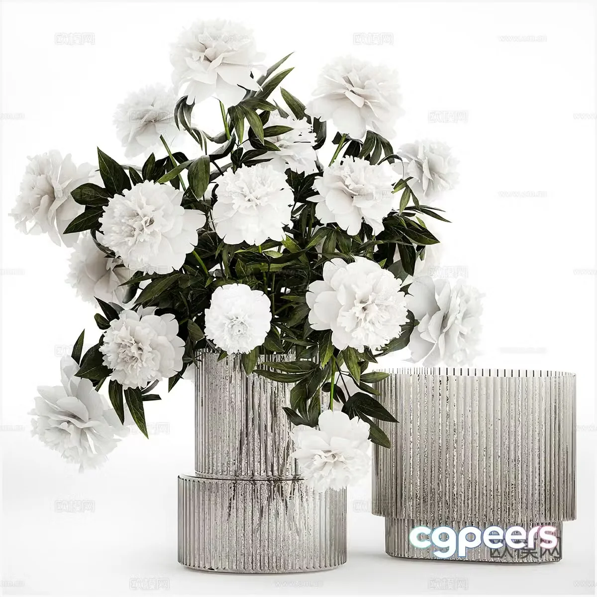 Modern vase flower art 3d model