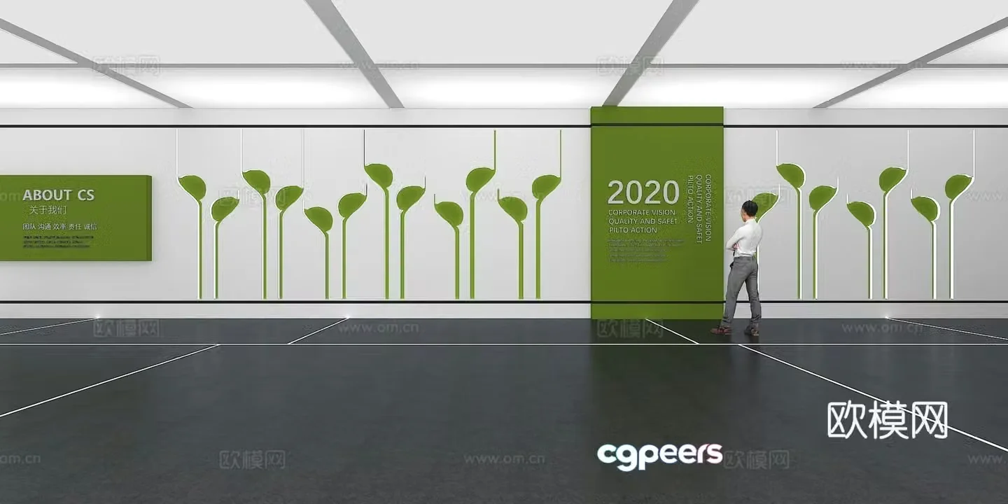 Cultural wall Corporate culture wall Display wall Classroom Exhibition hall Campus culture Corridor 3D model