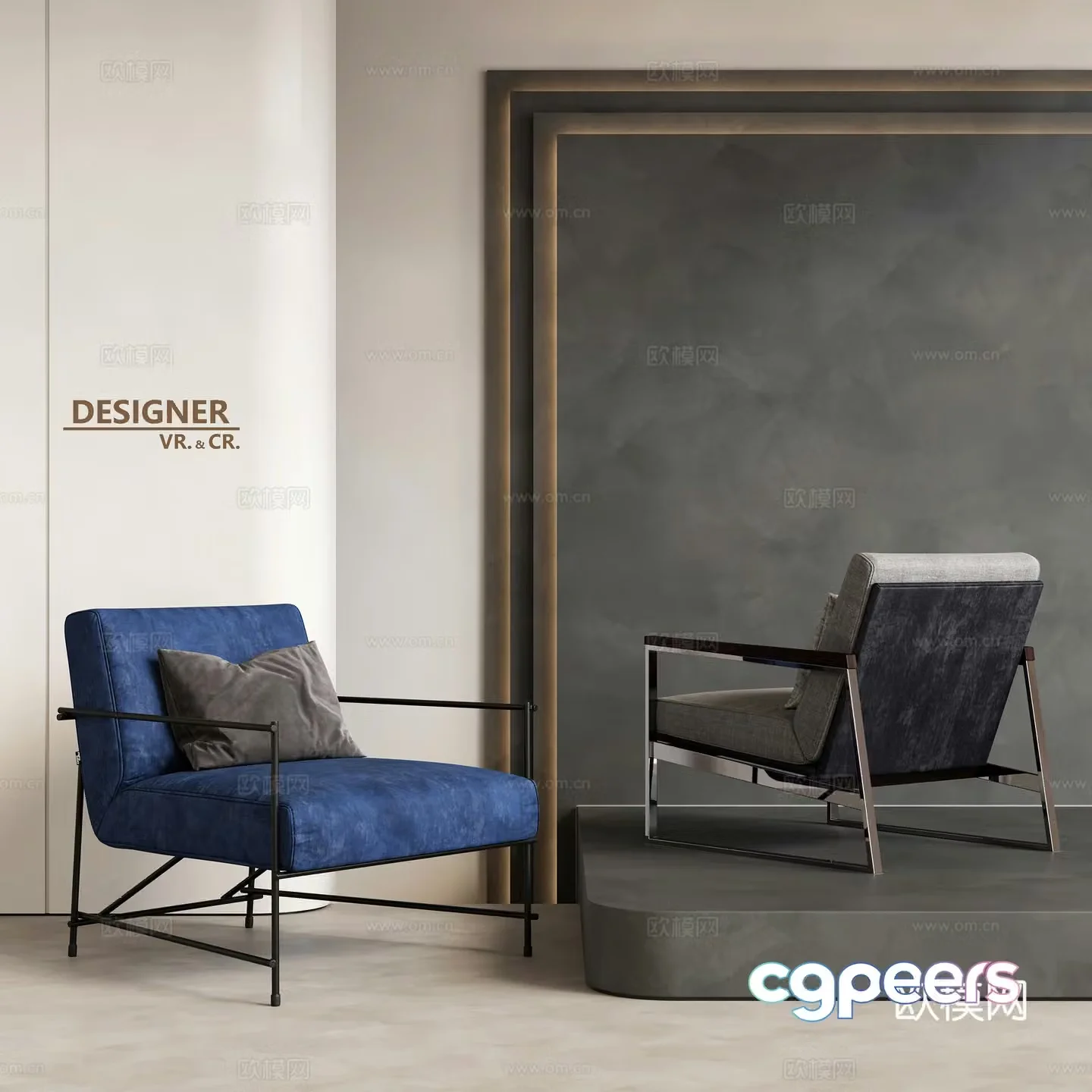 Modern sofa chair leisure chair 3d model