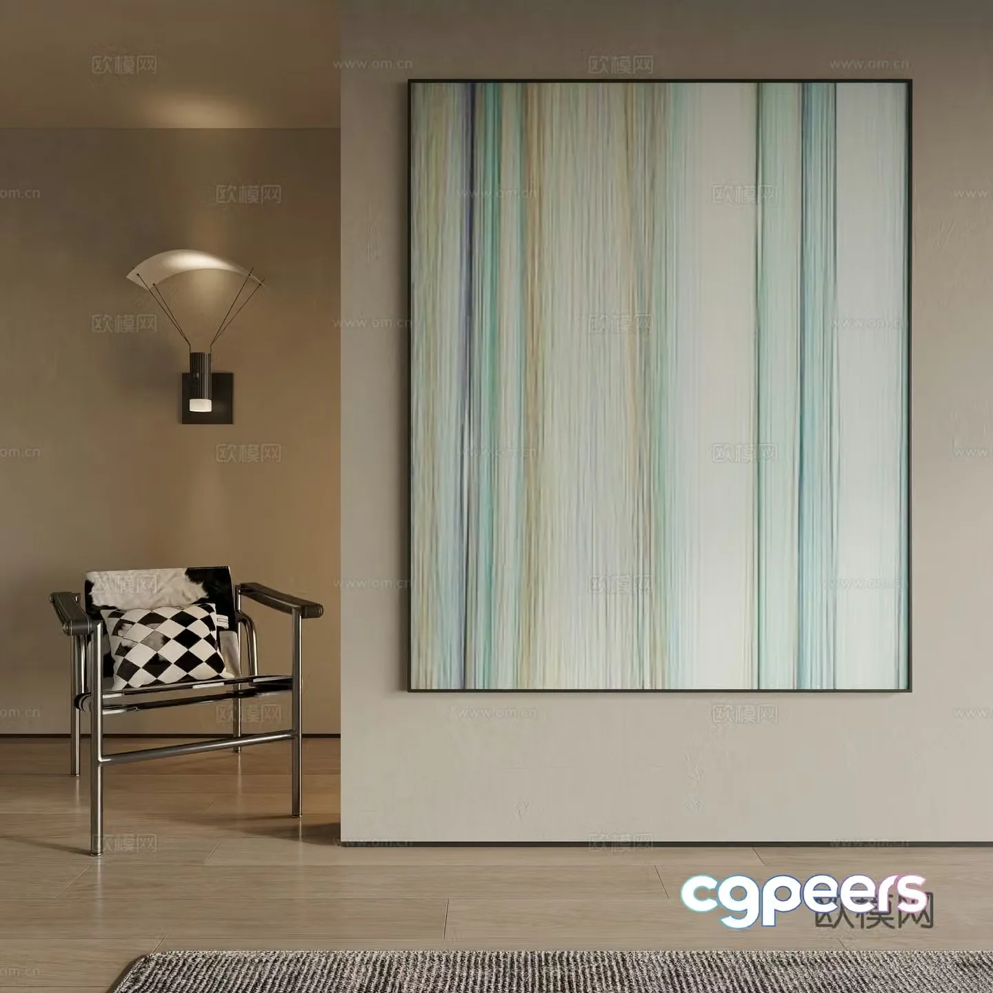 Modern decorative painting 3d model