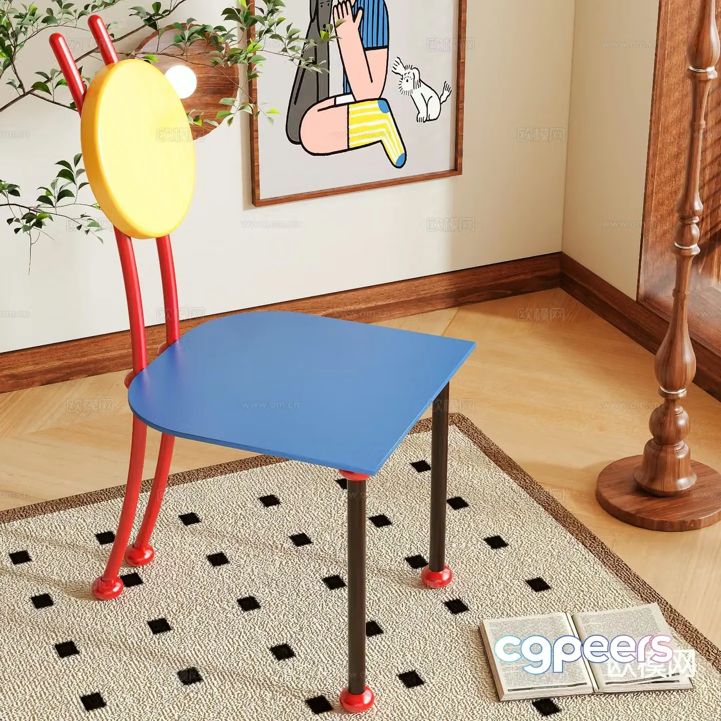 memphis children’s chair chair lounge chair 3d model