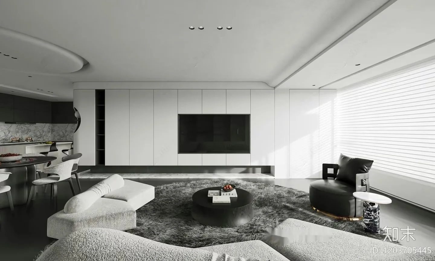 Modern Living Room 3D Model – 8433 – CORONA Render