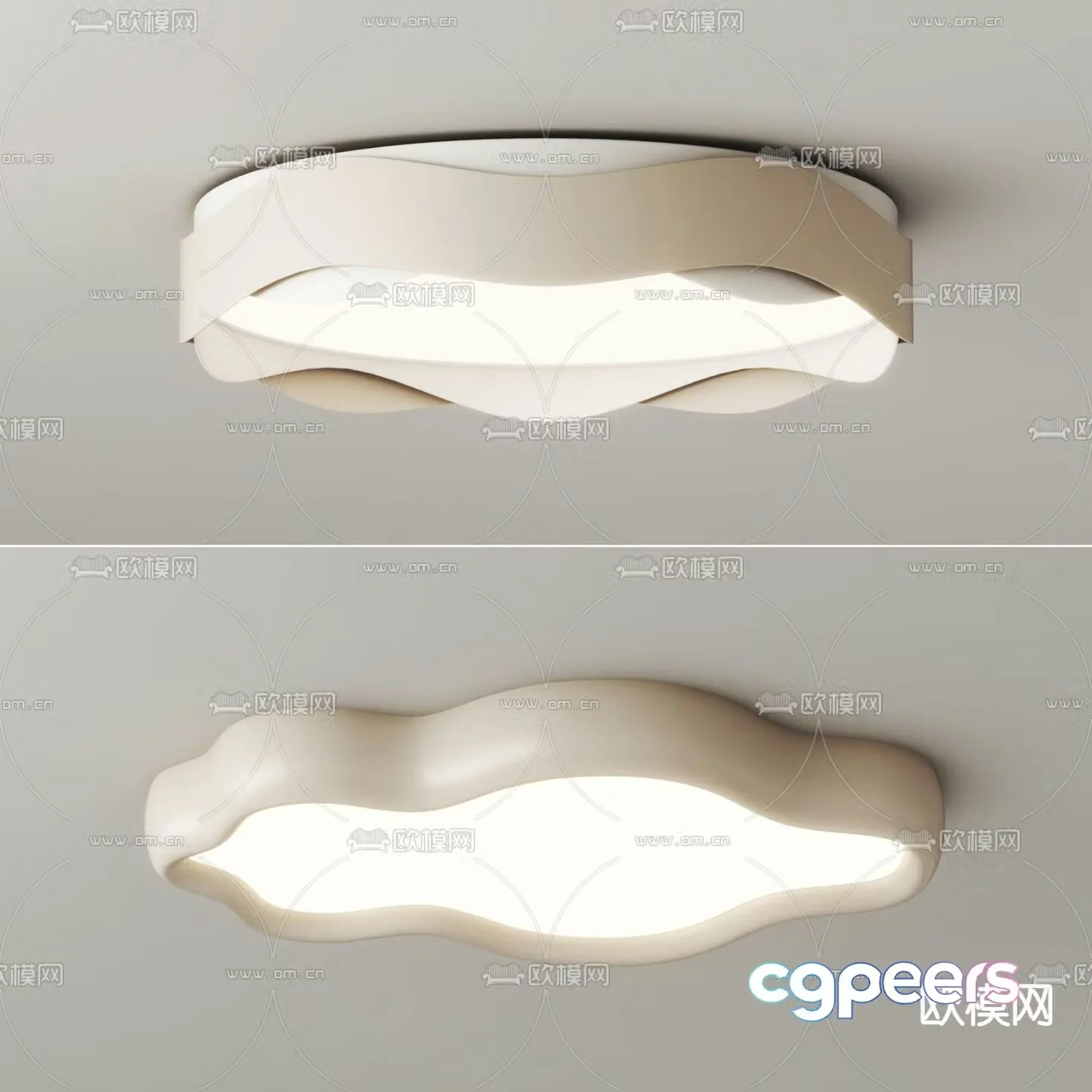 Cream style ceiling lamp bedroom lamp 3d model