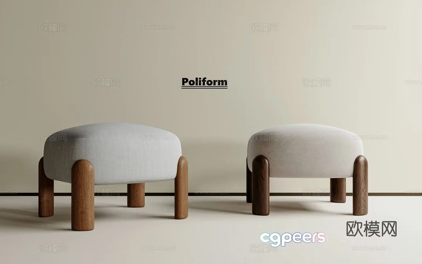 Medium-old stool retro stool new Chinese stool small stool wooden stool low stool 3d model