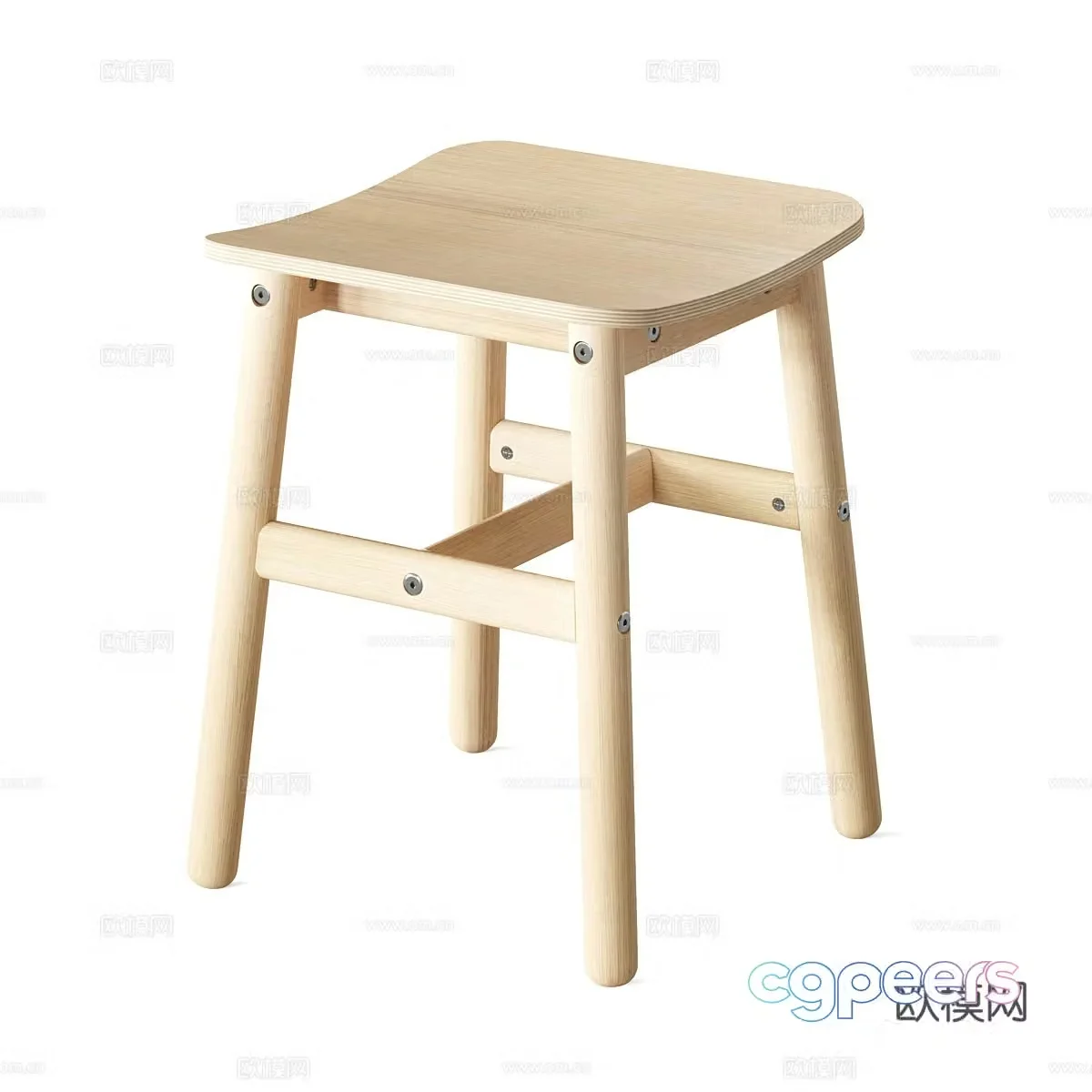 Nordic simple stool 3d model