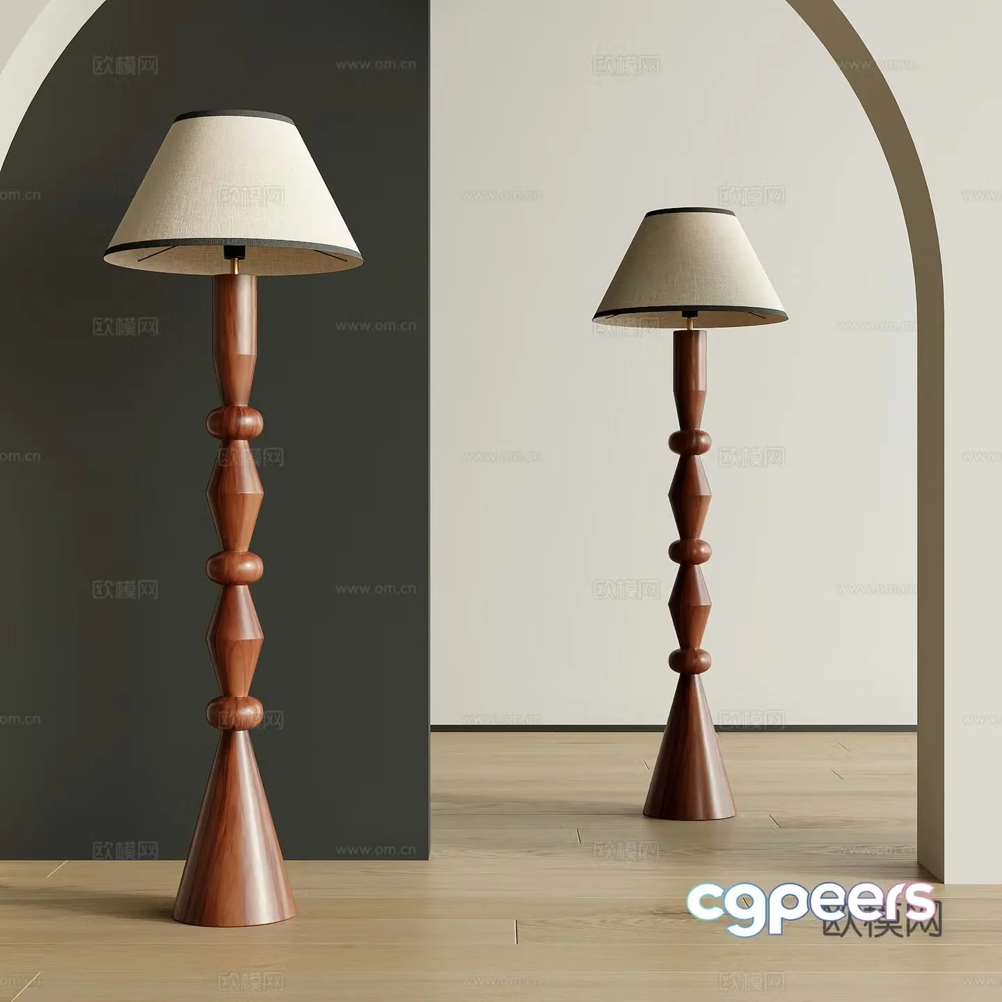 Middle-aged floor lamp 3d model