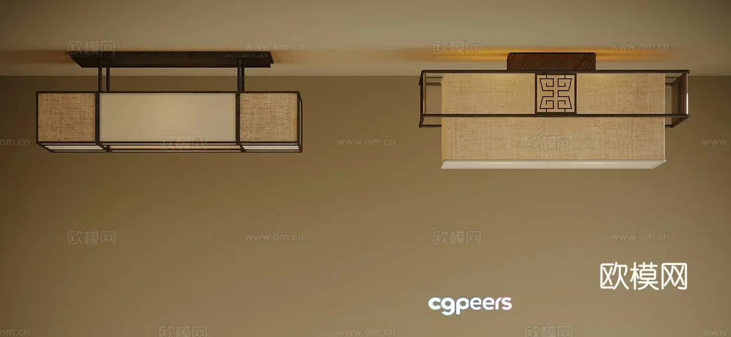 New Chinese ceiling light 3D model