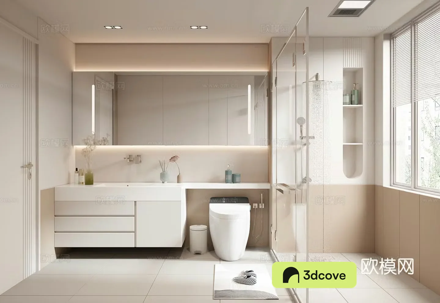 Creamy style bathroom