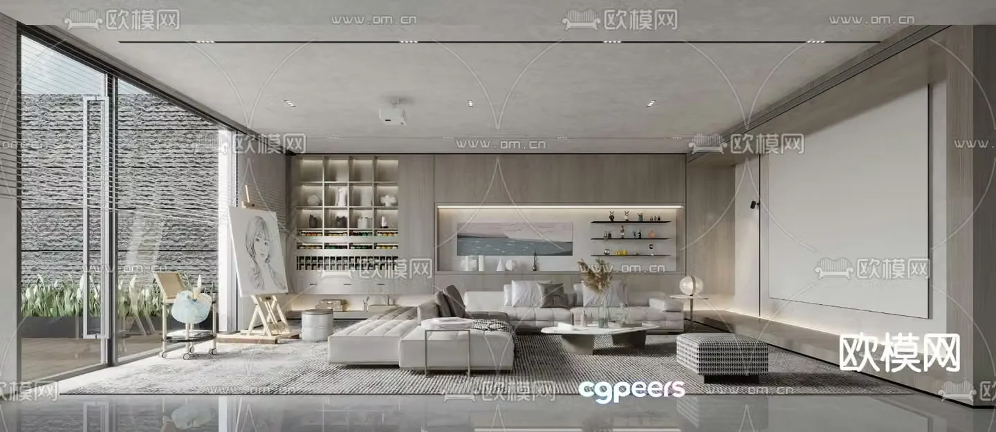 Modern living room 3d model