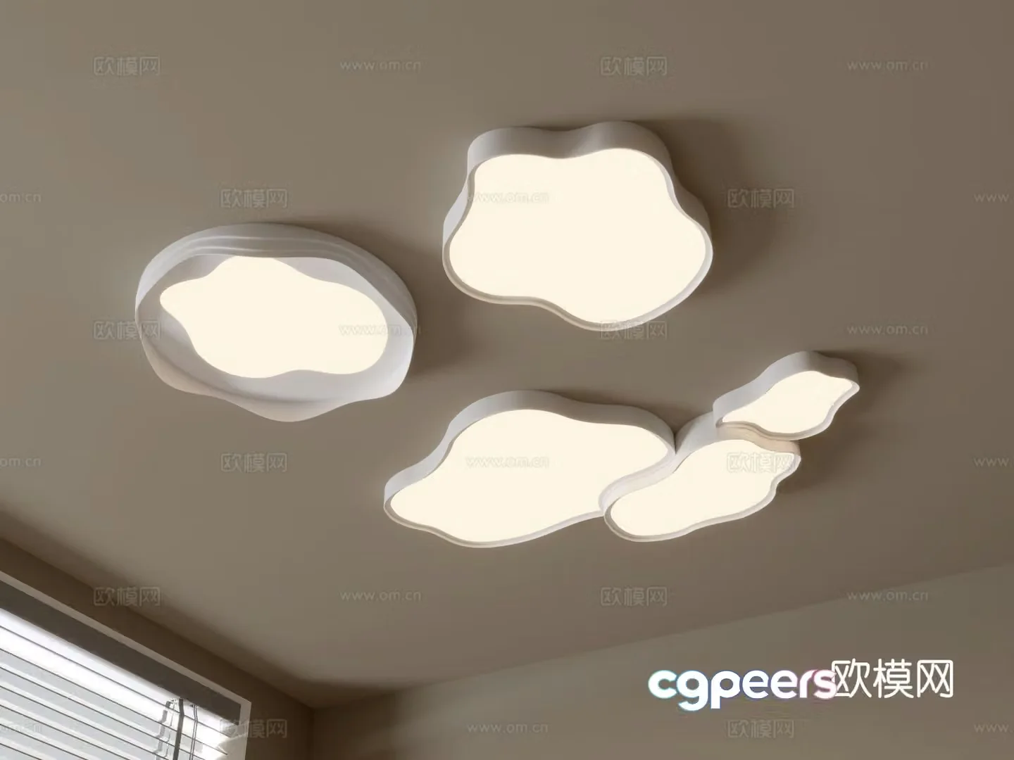 Modern geometric ceiling lamp 3d model