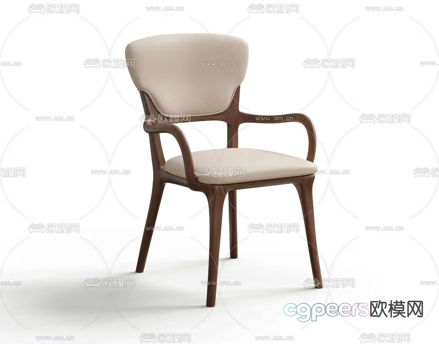 Minimalist dining chair leisure chair 3d model