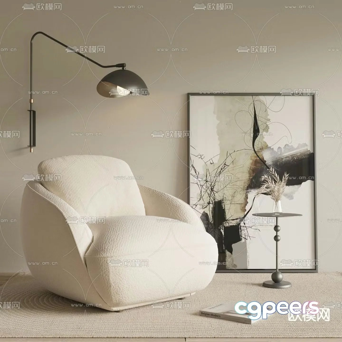 Single sofa leisure sofa 3d model