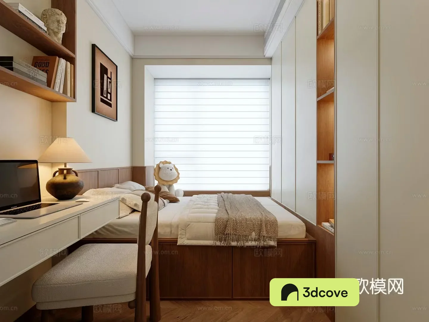 Middle style tatami bedroom 3d model