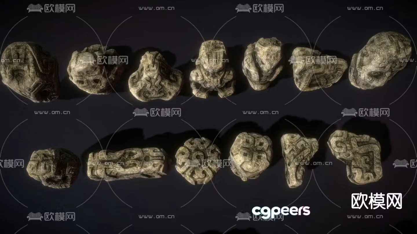 Landscape sketch landscape stone sculpture 3D model