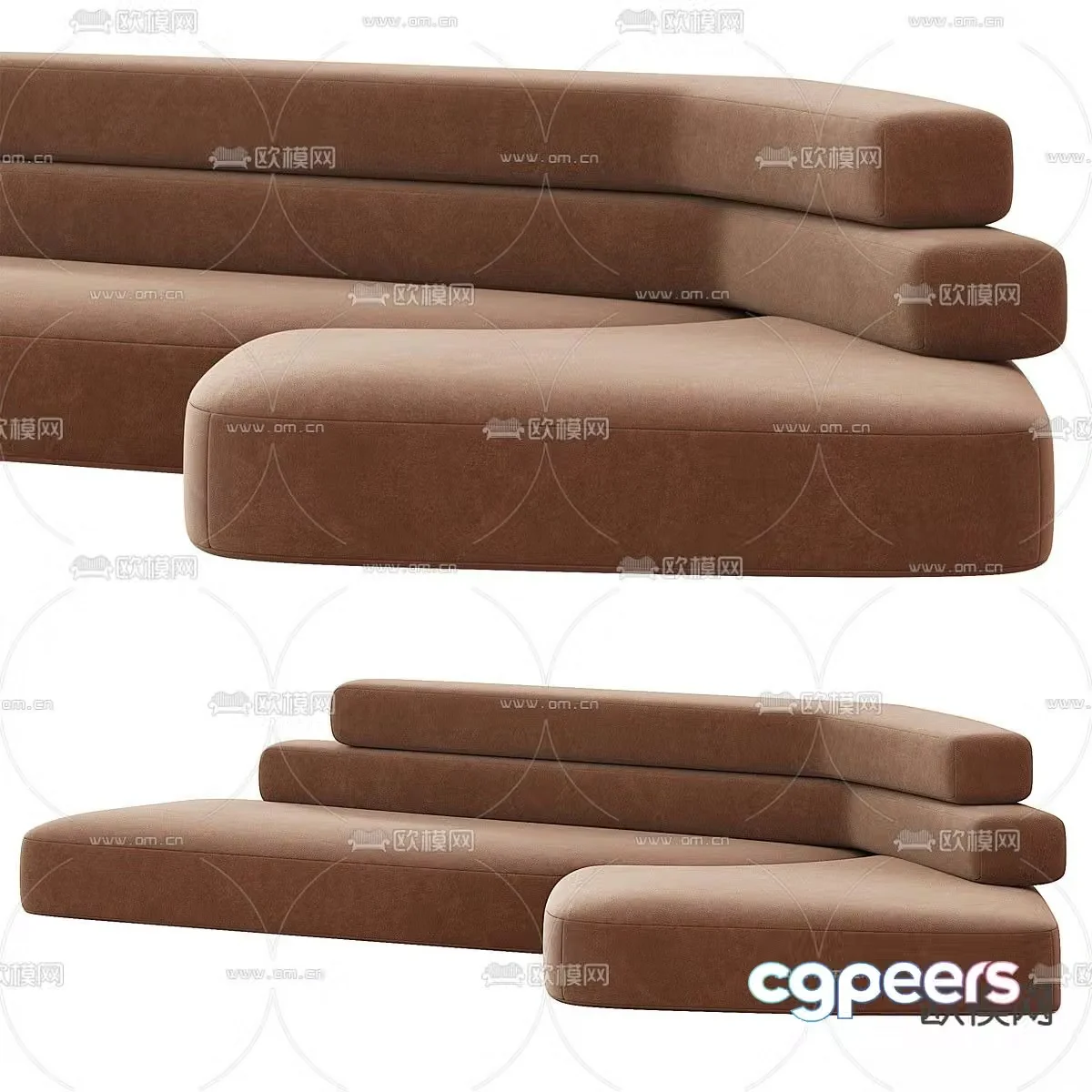 Special shaped sofa curved sofa 3d model