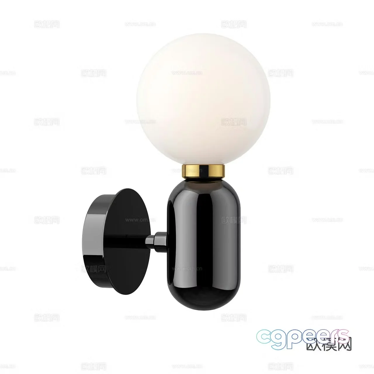 Parachilna simple wall lamp spherical wall lamp 3d model