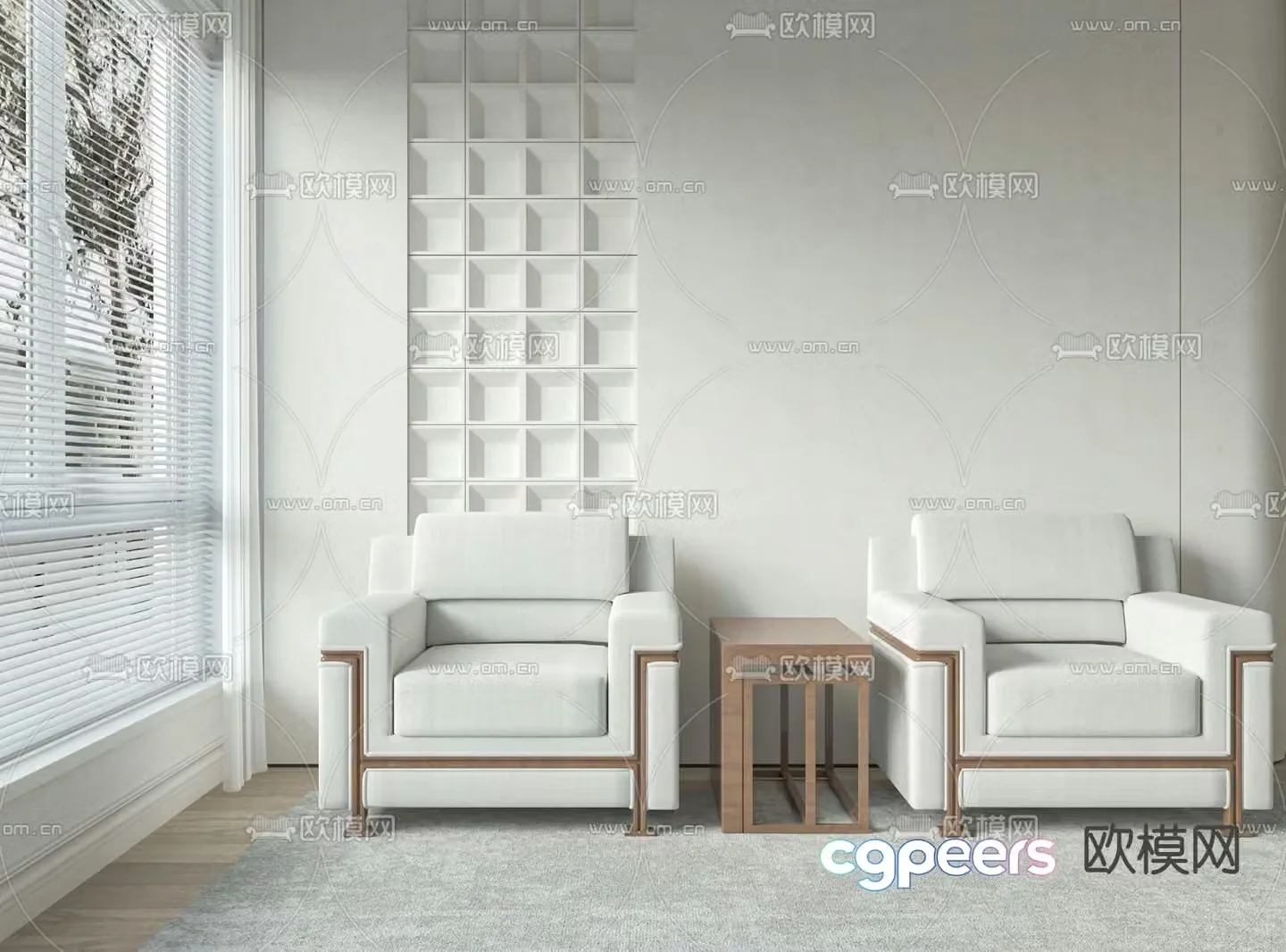 New Chinese style single sofa reception sofa 3d model