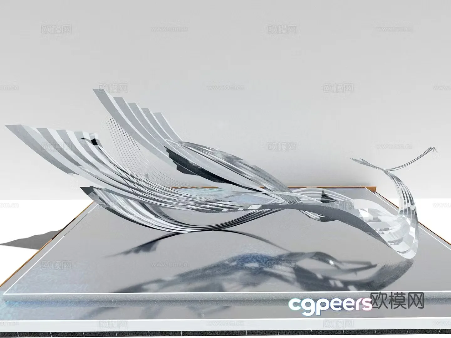 Sculpture City Sculpture Waterscape Sculpture 3d Model