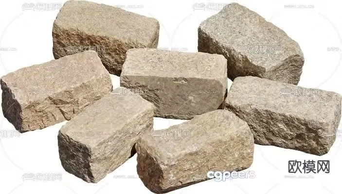 Stone Step Brick Rock 3d model