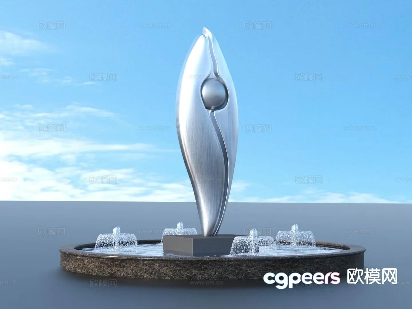 Urban sculpture landscape sculpture 3d model