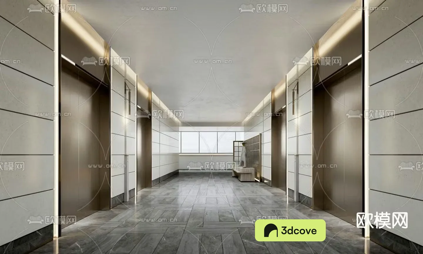 Modern elevator hall