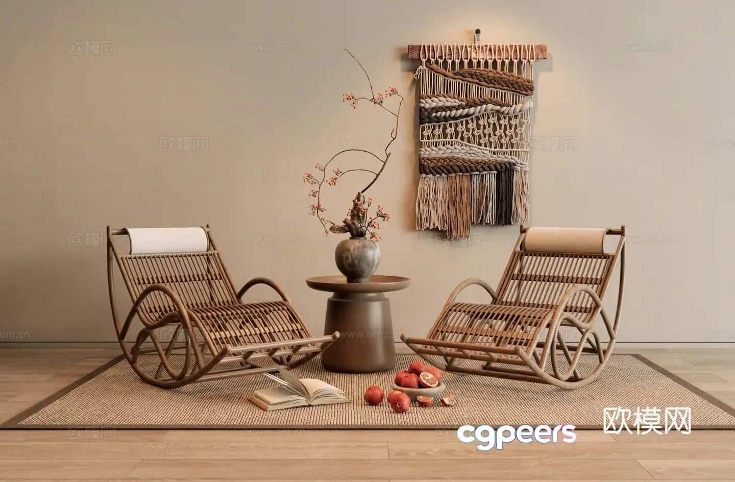 æ¤… æ¤… rocking chair 3D model
