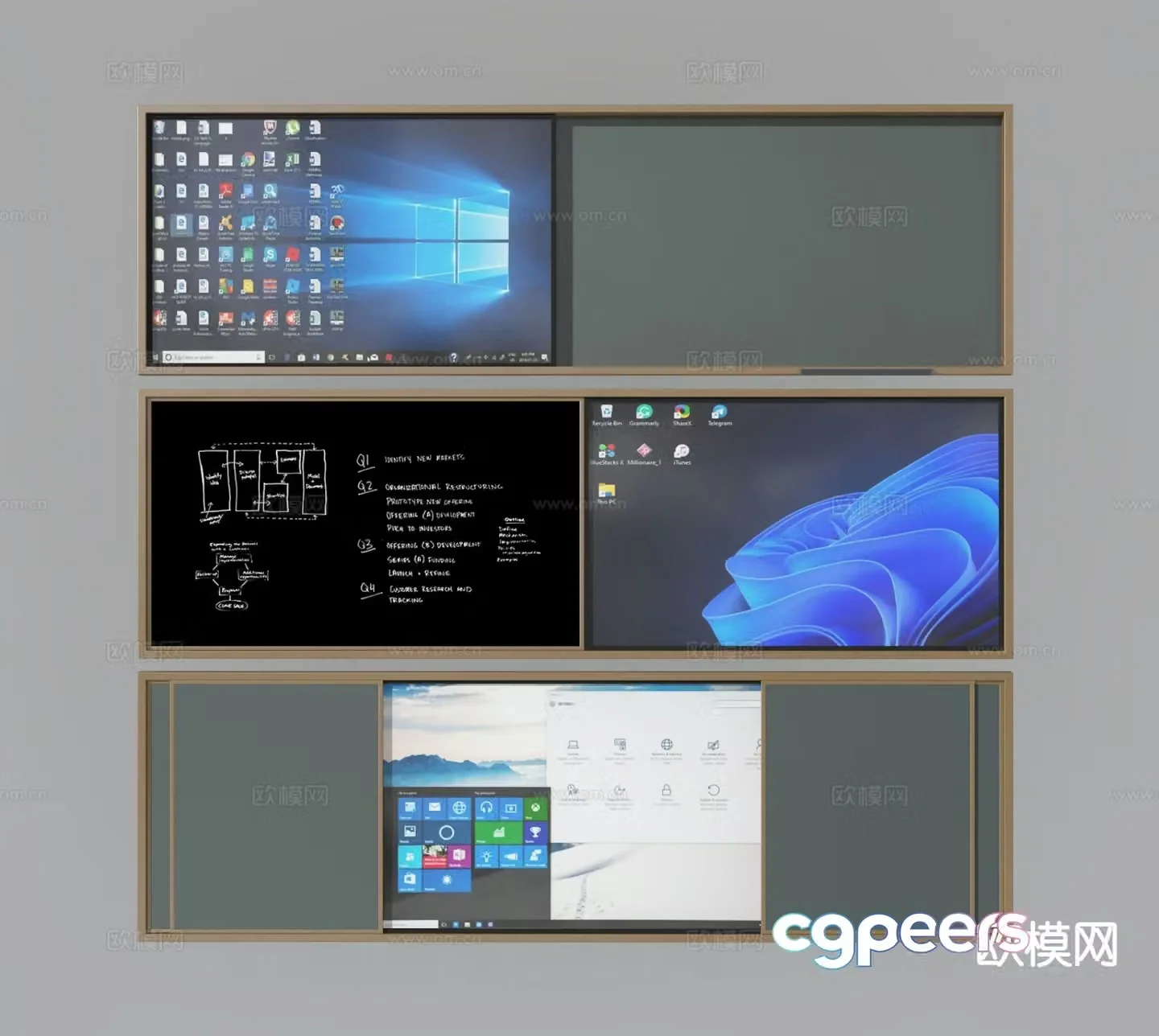 modern blackboard drawing board writing pad 3d model