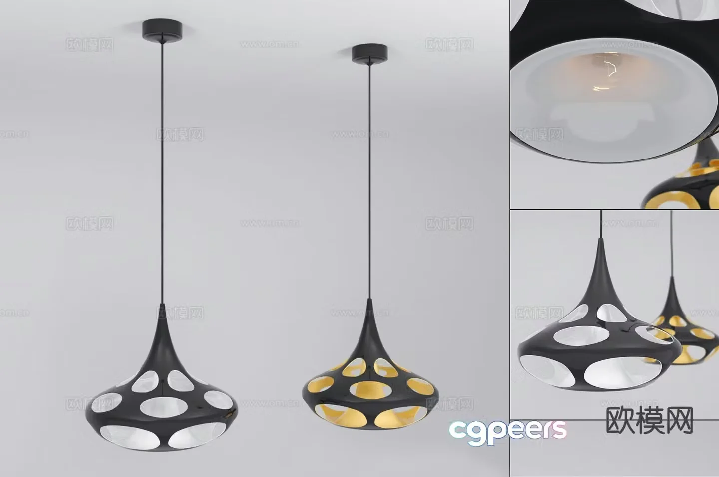 Modern art chandelier 3d model