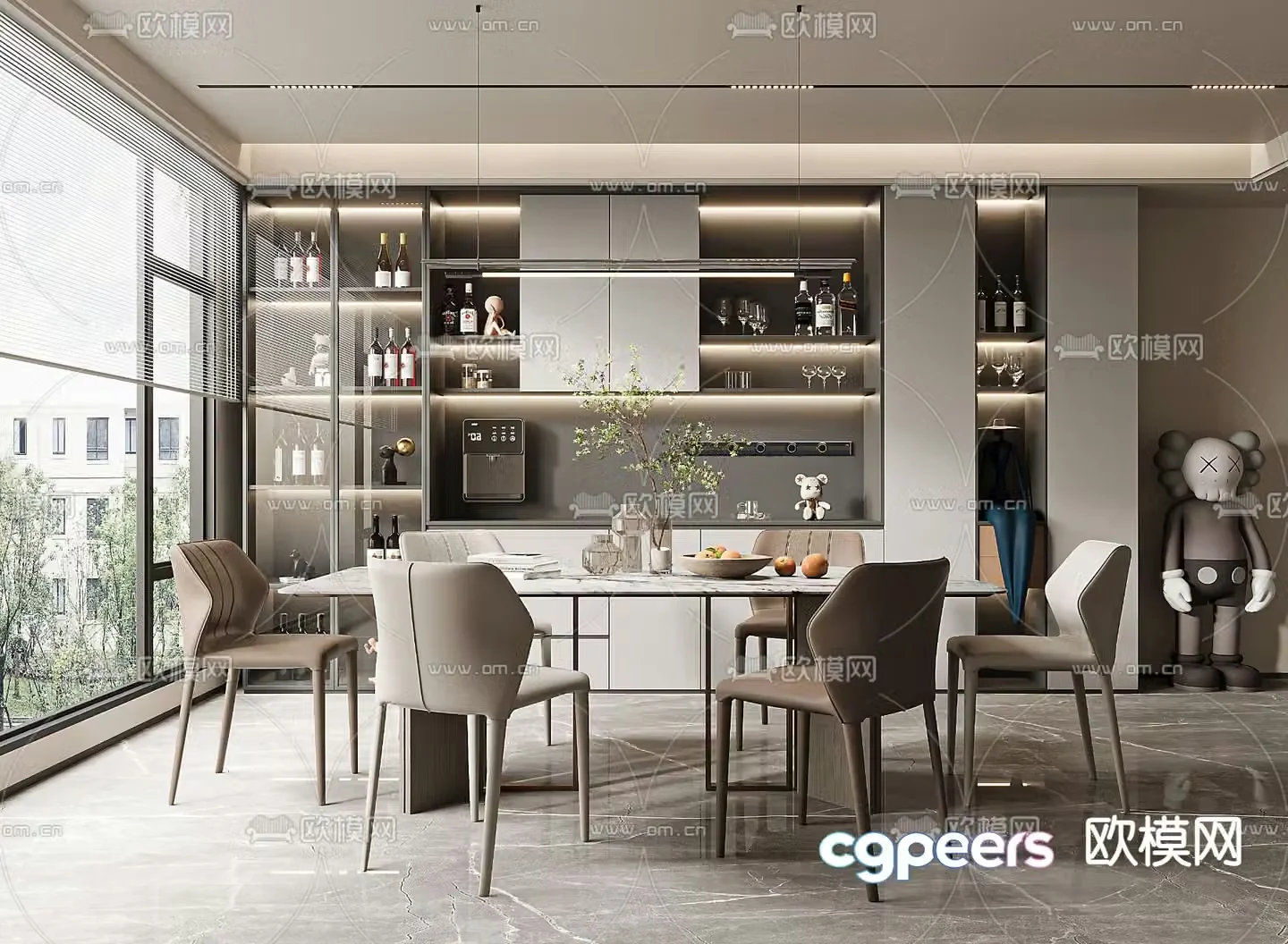 Modern restaurant 3d model