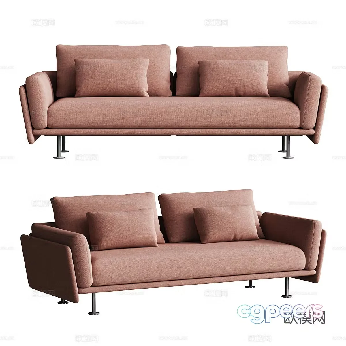3d model of double sofa