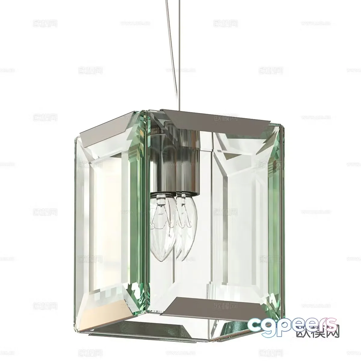 3d model of glass chandelier