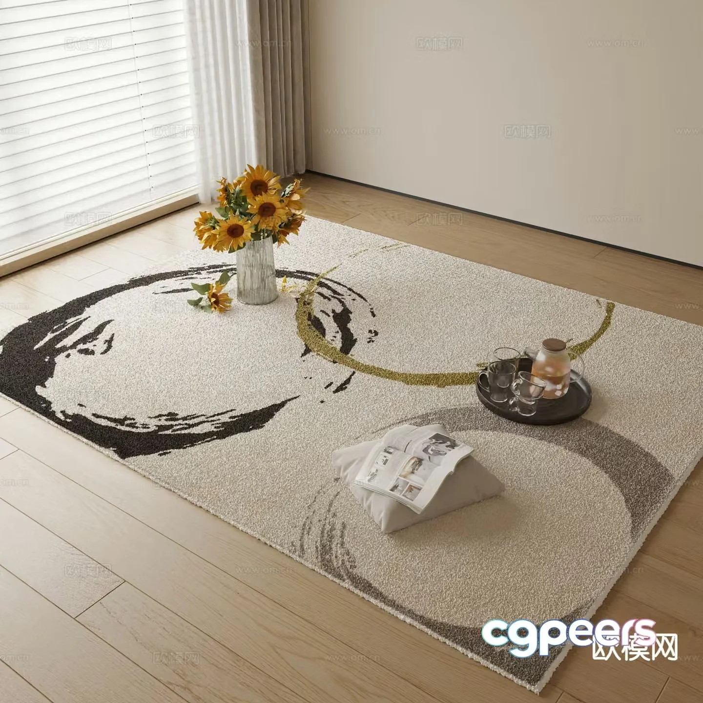 Modern patterned carpet 3d model