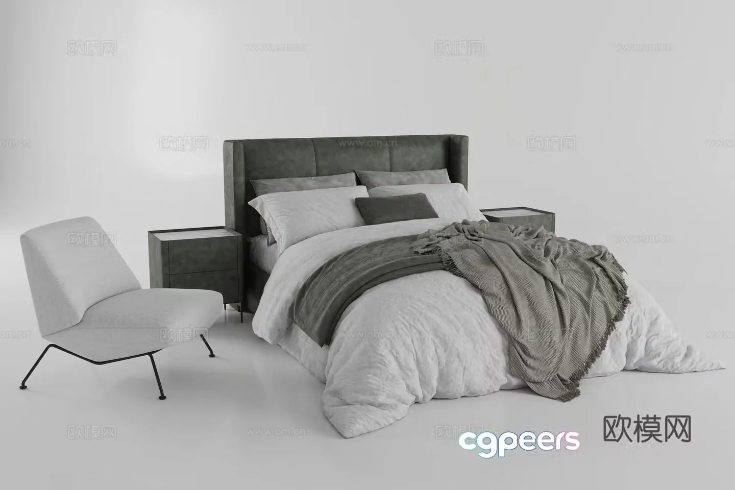 Double bed 3d model