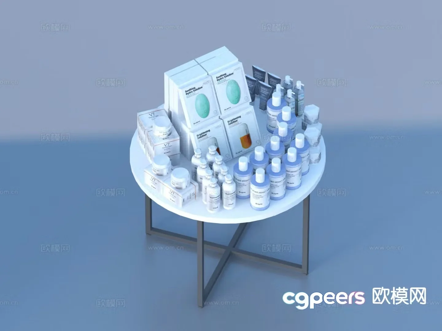 Cosmetics facial cleanser skin care products 3d model