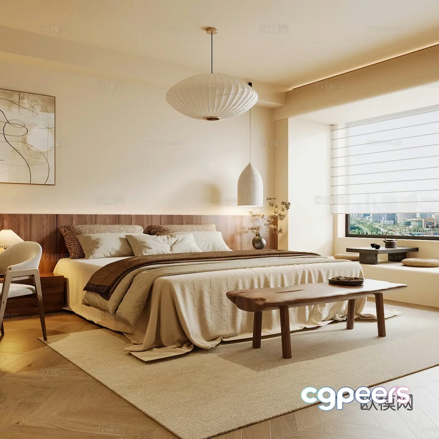 Wasabi Middle Ages Home Bedroom Wasabi Wind Bedroom Secondary Bedroom Master Bedroom Bathroom Window Bedroom 3D Model