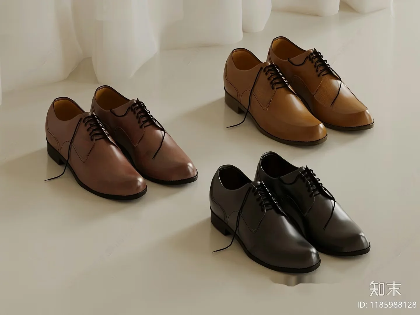 Black Dress Shoes 3D Model – 15959 – VRAY Render