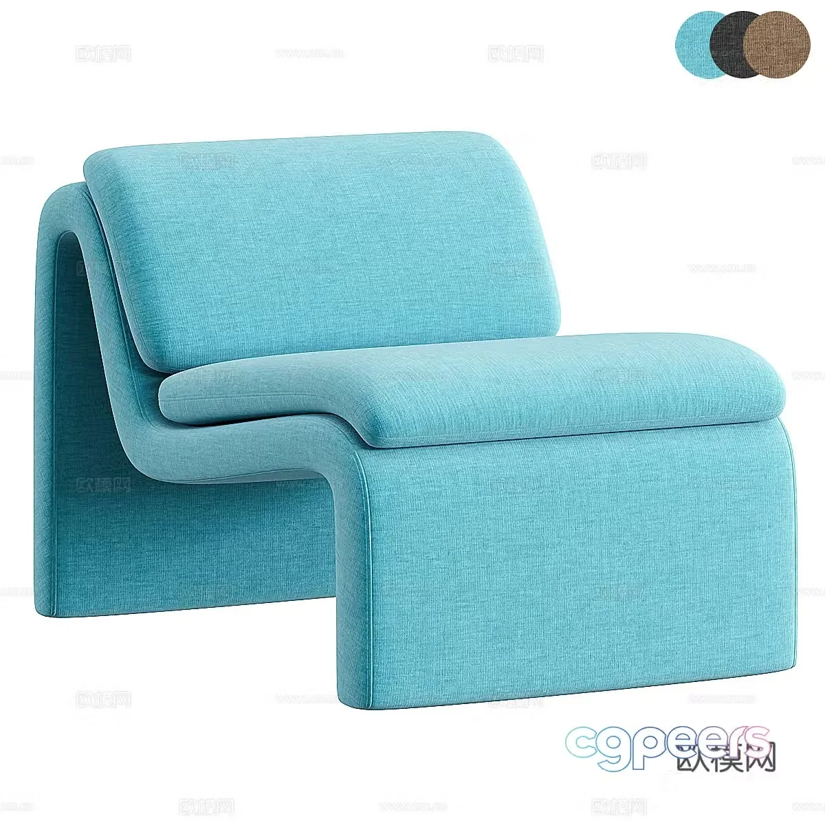 Modern Italian Wally Curvature Chair 3d Model