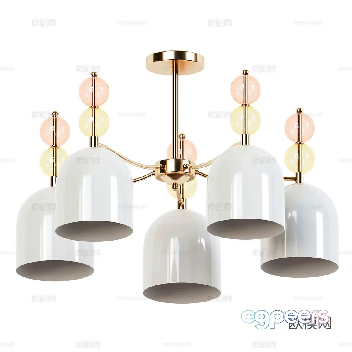 Modern light luxury children’s room decorative chandelier 3d model
