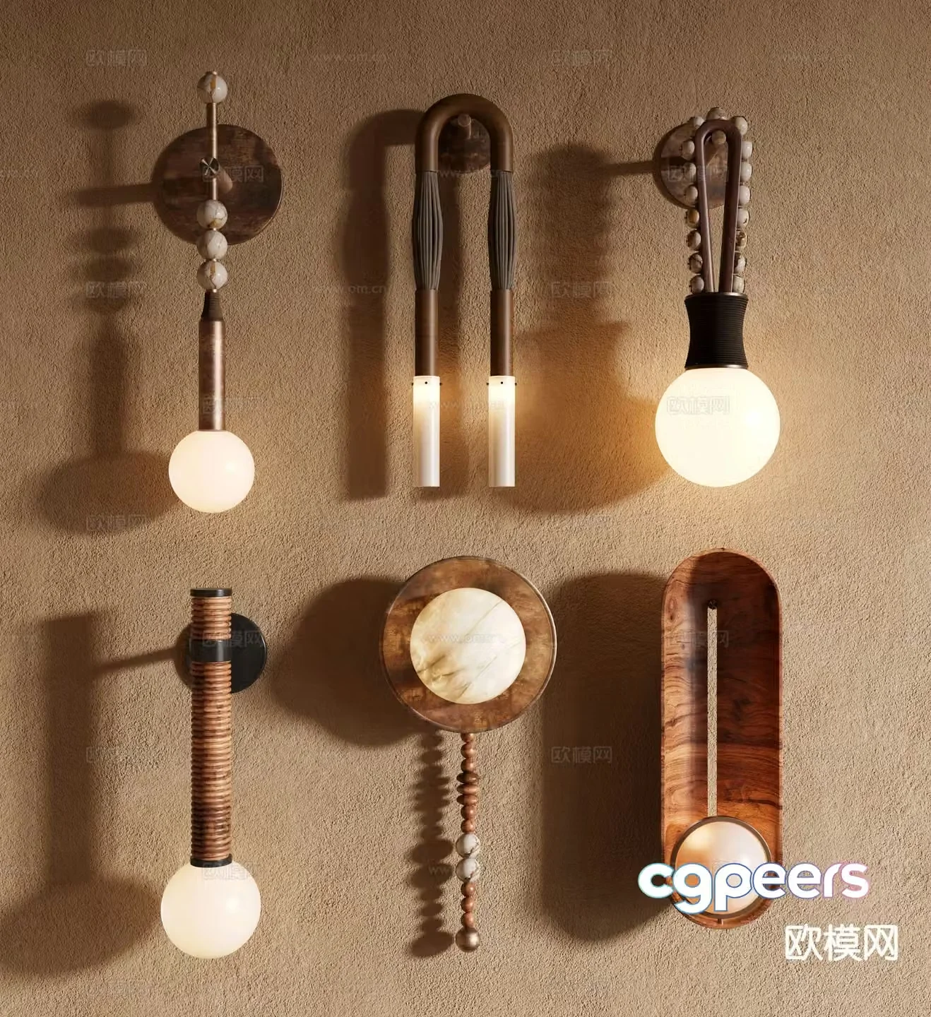 Medieval style wall lamp 3d model
