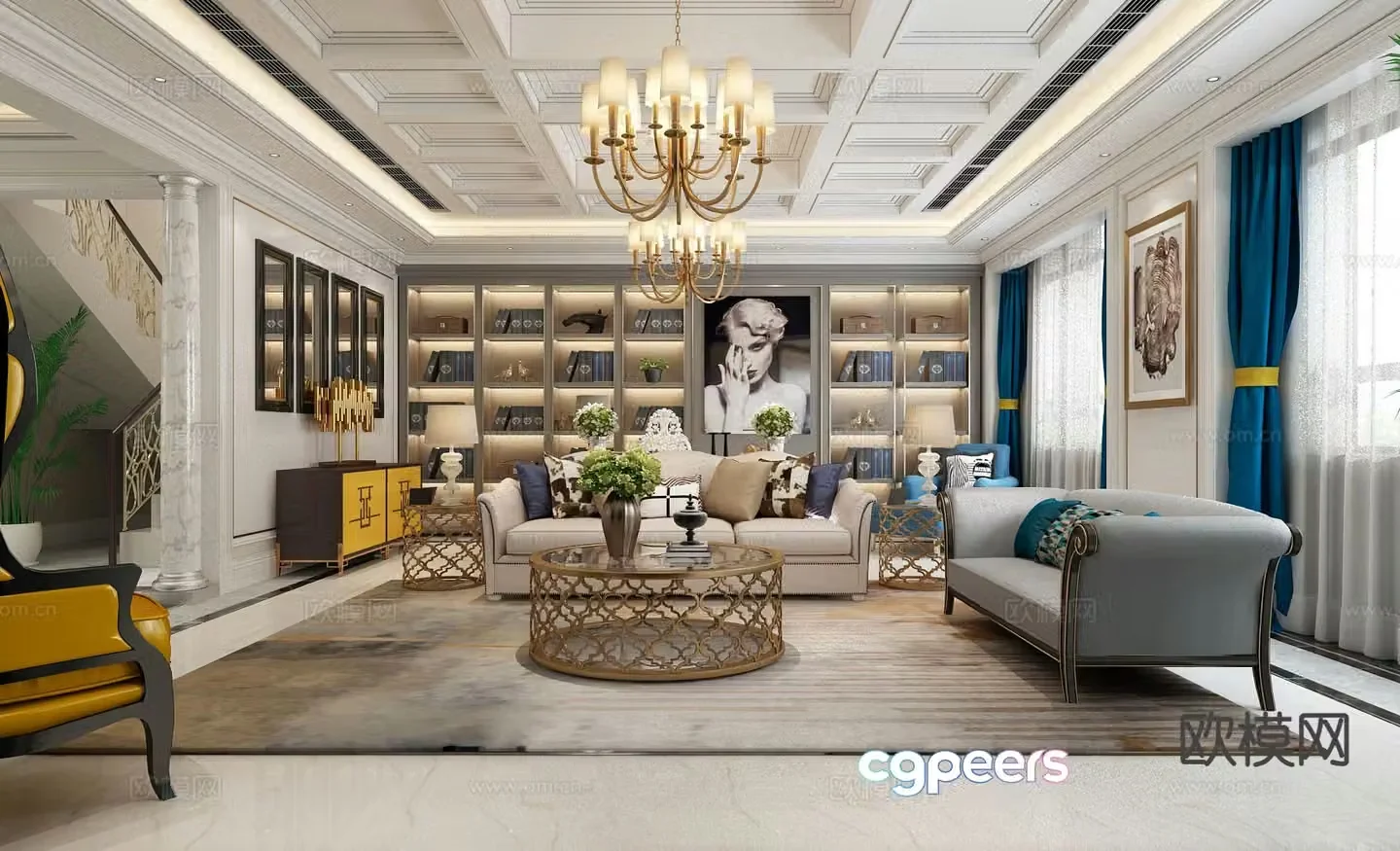 European style restaurant 3d model