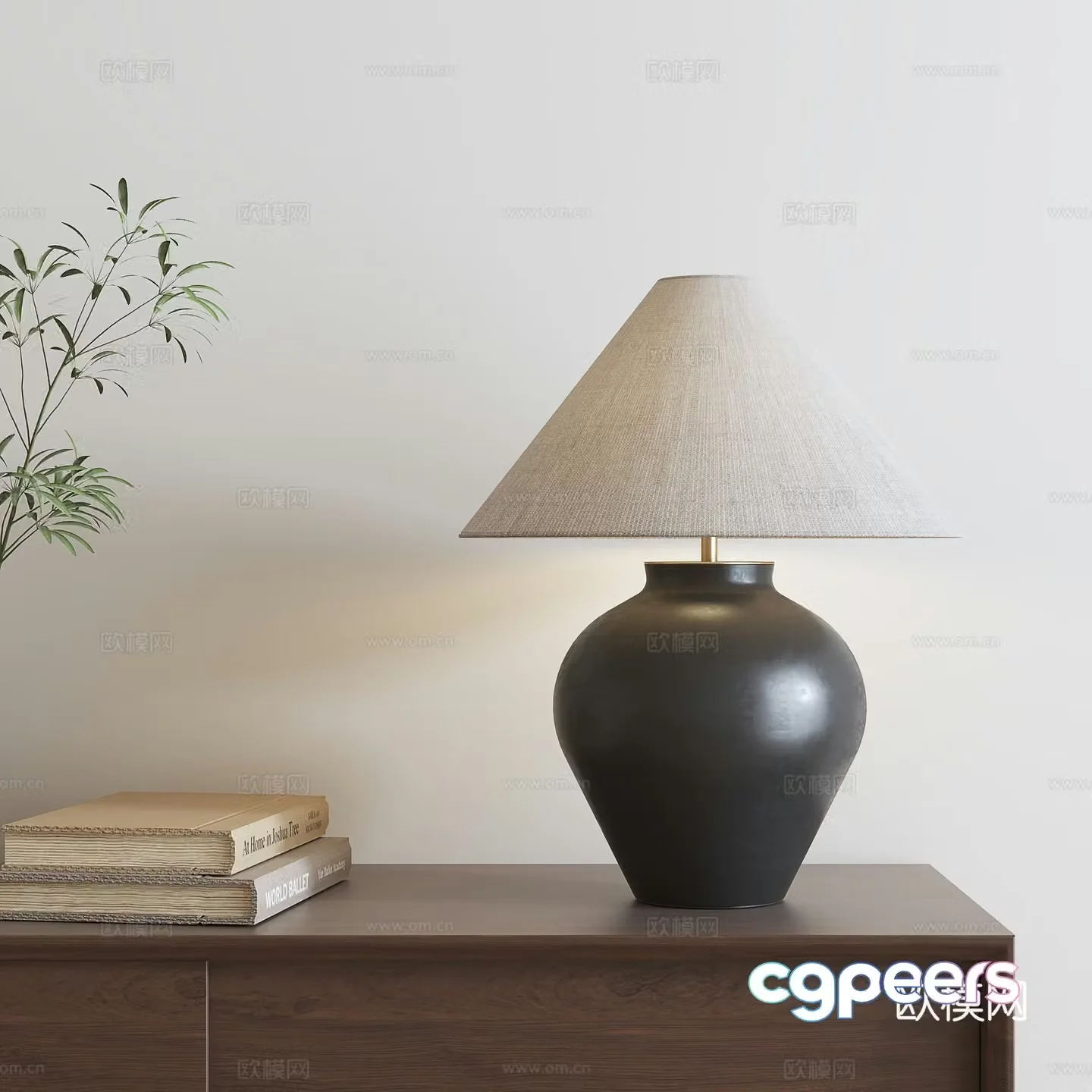 Nordic retro table lamp 3d model