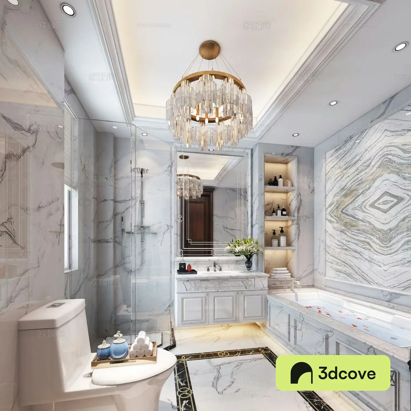 European classical bathroom white bathroom villa bathroom