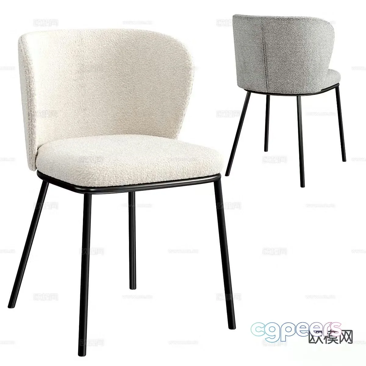 Ciselia Italian chair single chair dining chair fabric dining chair 3d model