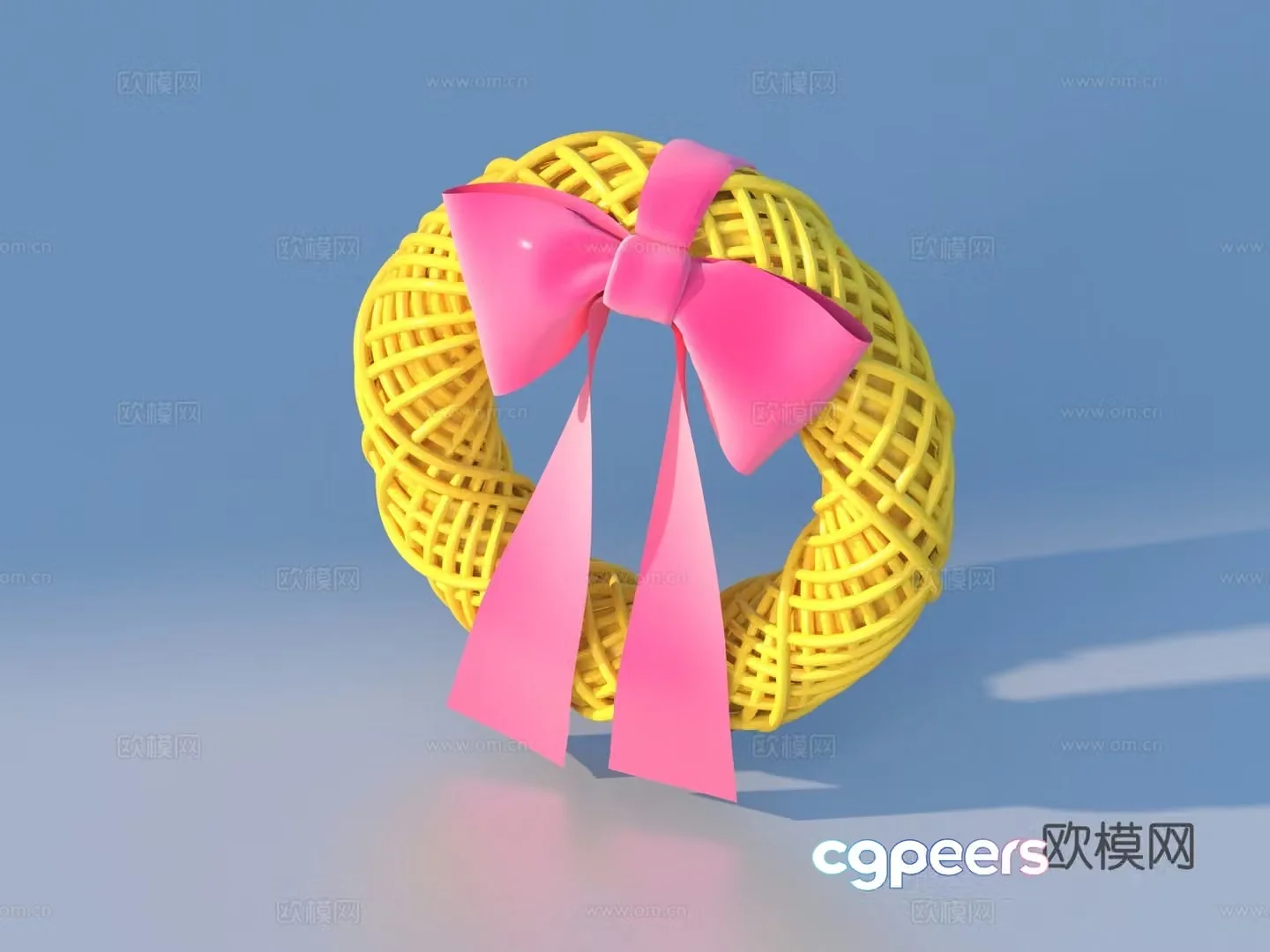 Ribbon bow butterfly flower flower shape 3d model