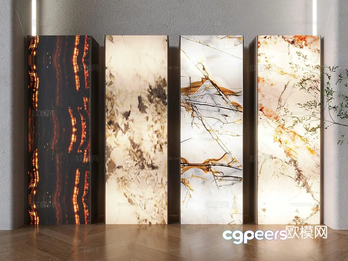 Marble Translucent Stone Ceramic Tiles Floor Tiles 3D Model