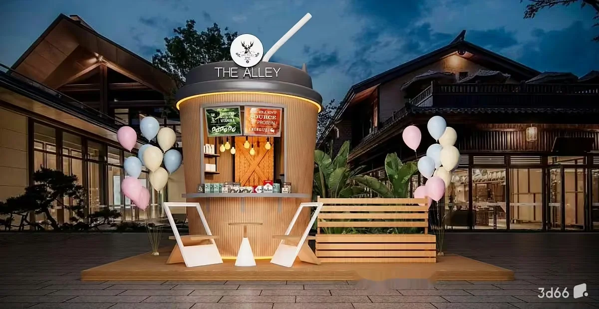 A Small Food Stand 3D Model – 20632 – VRAY Render