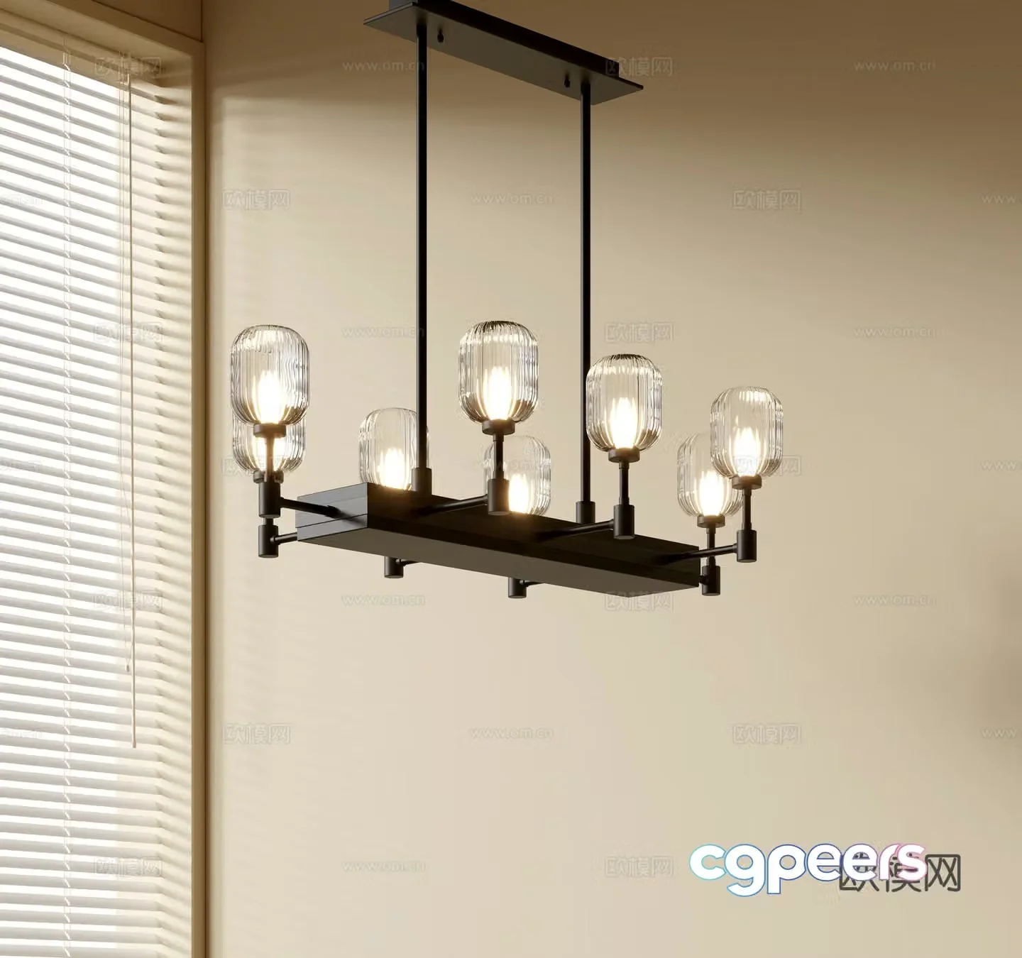 Modern simple chandeliers Nordic style chandeliers Mediterranean style chandeliers Study lamp combination Restaurant lamp 3D model