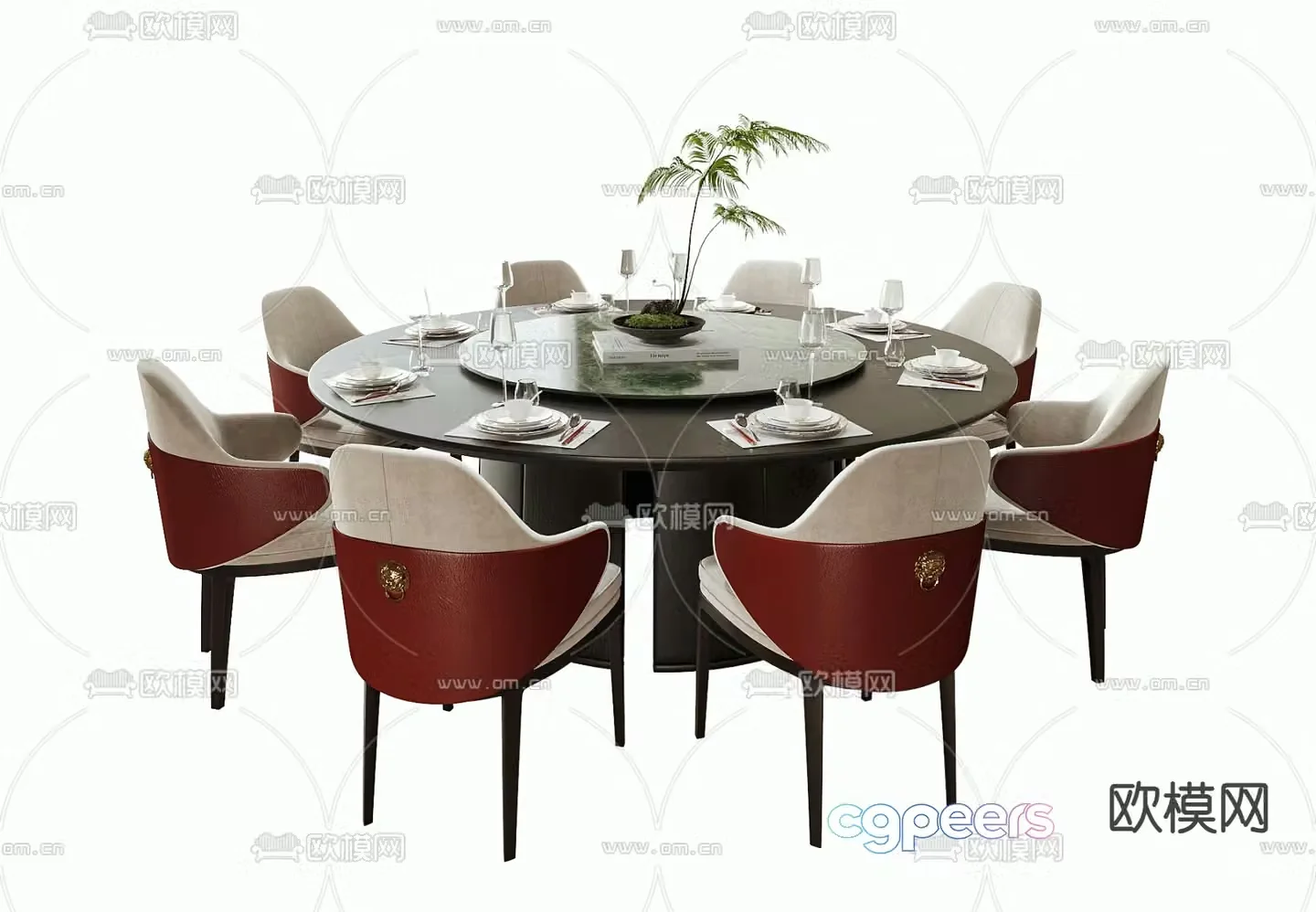 New Chinese round dining table 3d model