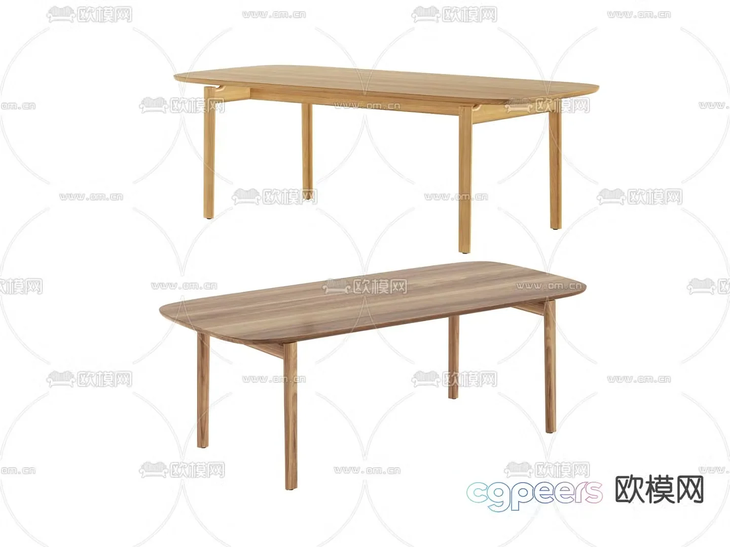 Solid wood dining table dining table 3d model